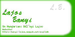 lajos banyi business card